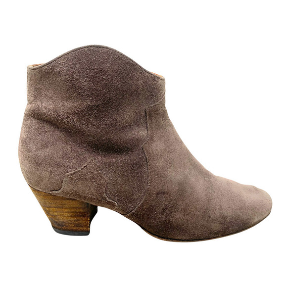 Isabel Marant Sz FR 38 US 8 Dicker Taupe Suede Western Ankle Booties Boots - Picture 3 of 13